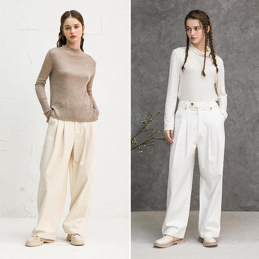 Famecoco范可儿纯棉休闲裤女秋冬休闲慵懒宽松裤大F218GA022 商品图3