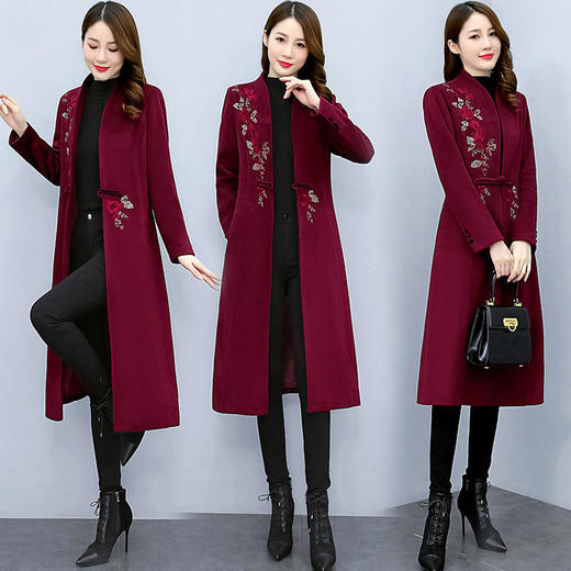 HR ZYQ7137毛呢外套时尚气质韩版修身显瘦简约 商品图3
