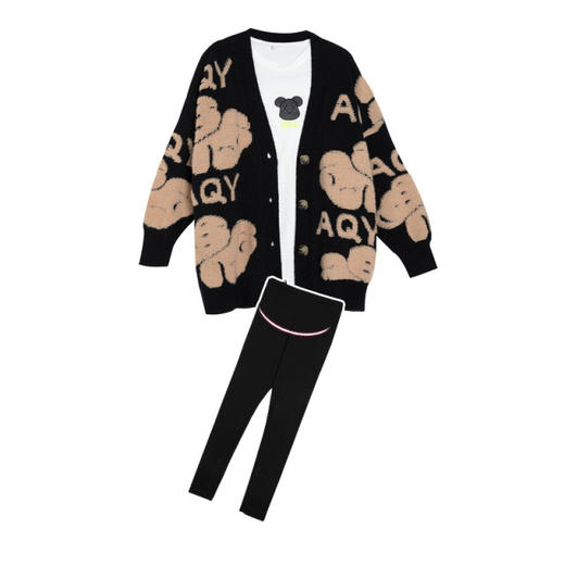 【不挑孕期 柔软舒适】保暖三件套孕妇套装时尚款外出两件套孕期产前产后长袖上衣秋冬季外套针织毛衣 商品图4