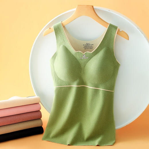 【亲氧2.0无痕保暖背心】女加绒加厚贴身发热内衣马甲新款带胸垫保暖背心 商品图2