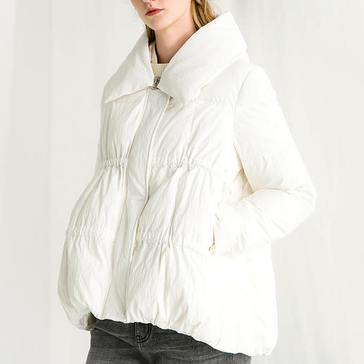 Famecoco范可儿短款连帽羽绒服冬季黑色棉服防寒F218AJ012 商品图3