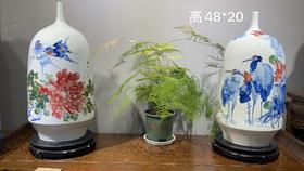 吴国华：青花五彩花鸟对瓶