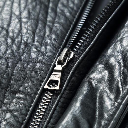 【真皮】大依优型大码皮衣潮款加肥加大绵羊皮外套休闲简约大号皮夹克真皮皮草 商品图5