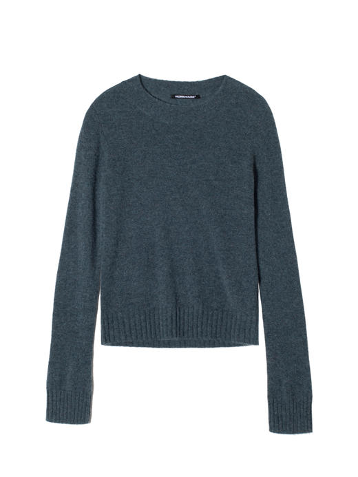 女士2021新款纯山羊绒冬稀针圆领长袖套头衫 商品图4