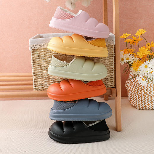 拖鞋女冬季外穿情侣毛毛棉拖鞋2021新款包跟男女月子毛绒拖鞋居家七夕圣诞七夕情人节 商品图3