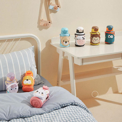 AllJoint优仅疯狂丛林小动物系列保温杯，儿童吸管杯316不锈钢水杯，防呛吸管设计 商品图2