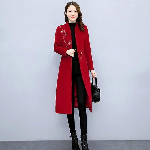HR ZYQ7137毛呢外套时尚气质韩版修身显瘦简约 商品图0