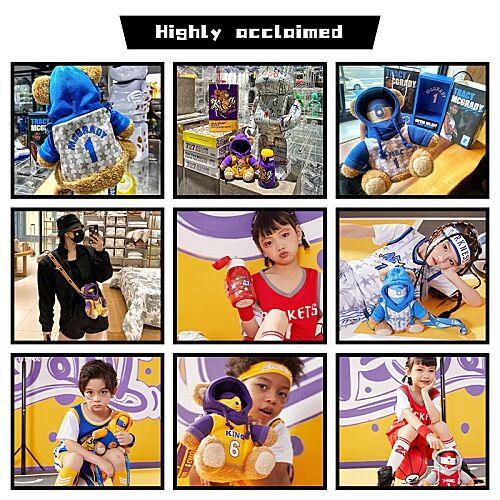 【秋冬热卖】ALL-JOINT优仅潮潮熊卫衣熊保温杯ins风儿童创意吸管杯带杯套双盖450ml礼袋装【ALL-JOINT】 商品图5