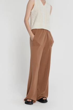 女士2021新款羊毛混纺针织长裤