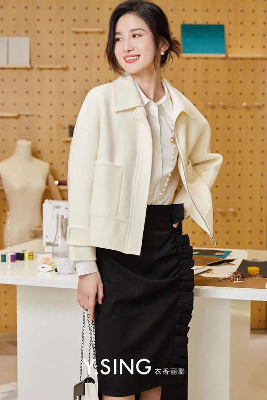 衣香丽影手工双面呢短大衣110938302 商品图3