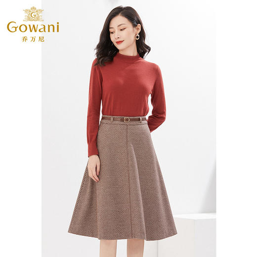 乔万尼绵羊毛半身裙复古A版显瘦高级感EI4D515 商品图1