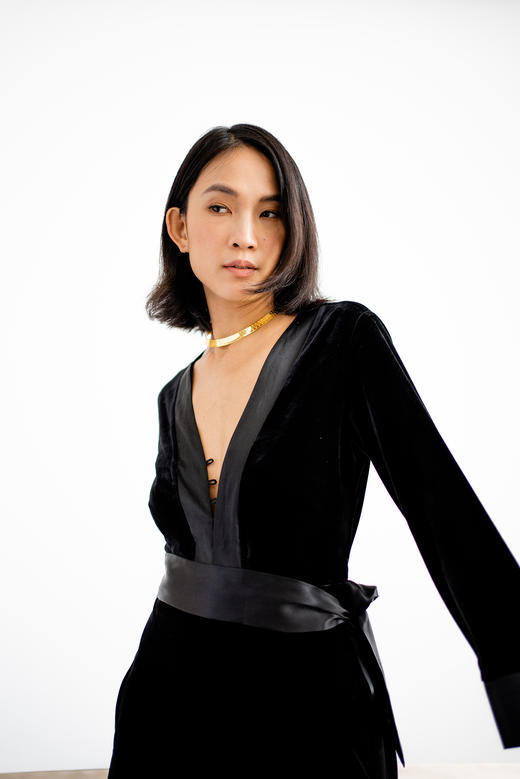 CG｜Velvet Christina Jumpsuit  [深V丝绒连体裤] 商品图0