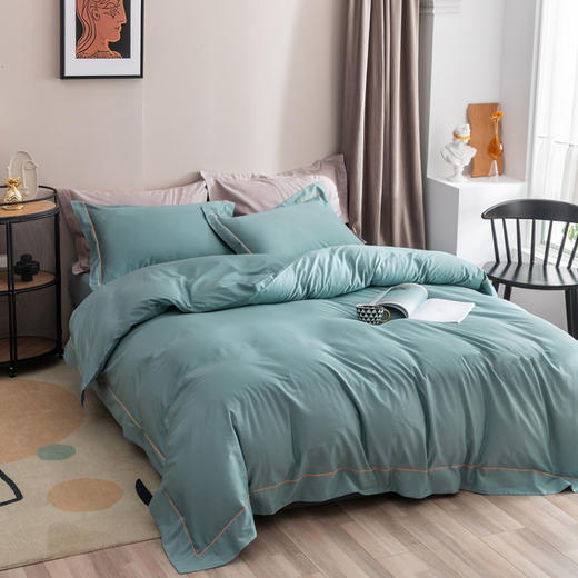 【新西兰CRIA】60支纯棉贡缎纯色床品套装 商品图1