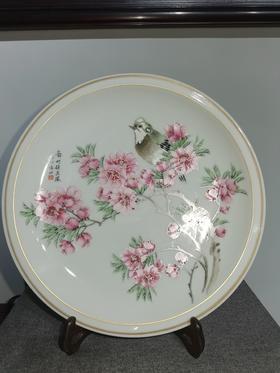 徐亚凤：水点桃花花鸟赏盘