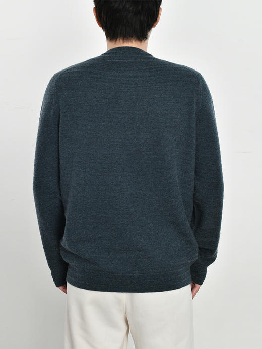 男士2021新款纯山羊绒双股暗纹小桩领套头衫 商品图2