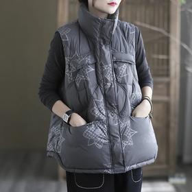 2021年新款韩版羽绒服马甲女短款立领宽松大码背心外穿白鸭绒坎肩