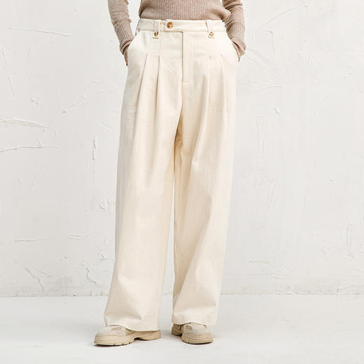 Famecoco范可儿纯棉休闲裤女秋冬休闲慵懒宽松裤大F218GA022 商品图0