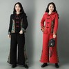 民族风棉麻加厚套装女冬装新款盘扣复古连帽外套中老年棉服 商品缩略图3