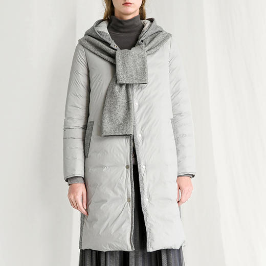 famecoco范可儿拼接羽绒服宽松休闲外套F218AL007 商品图4