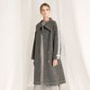 Famecoco范可儿毛呢大衣女秋冬气质灰长款羊毛外套F218AN002 商品缩略图1