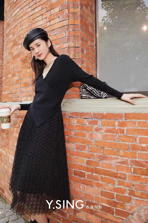 衣香丽影时尚针织下半身植绒纱裙111019202 商品图3