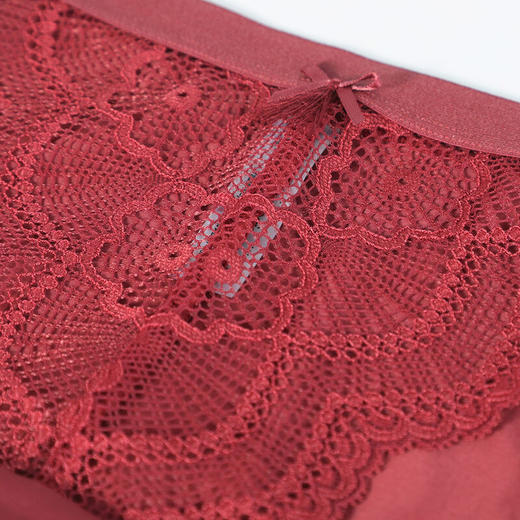 芬狄诗蕾丝拼接舒适包臀国风少女低腰三角裤F300302 商品图4