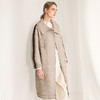 Famecoco范可儿毛呢大衣女秋冬气质灰长款羊毛外套F218AN002 商品缩略图2