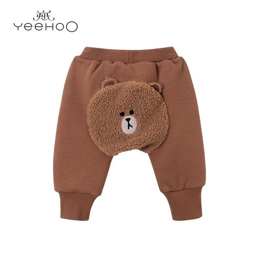 英氏-童衣类（冬）E1连针PP裤奶茶啡100CM 商品图0
