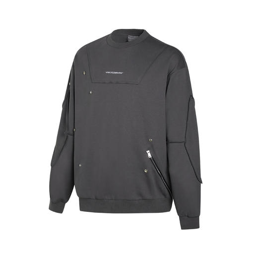 WHISTLEHUNTER(WSTHT)两色情侣压花卫衣 四合扣多玩趣味宽松卫衣 商品图4