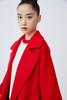 双层领宽袖水波纹羊绒呢女长大衣 SJF93W845N 商品缩略图2