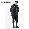PINLI品立冬季新款宽松男装格子翻领绵羊毛双面呢大衣外套潮 商品缩略图3