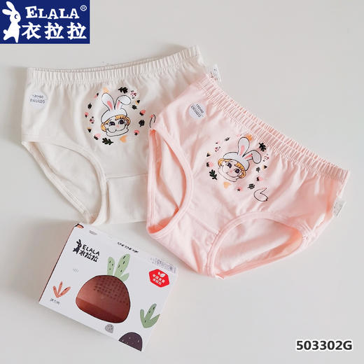 衣拉拉女童内裤儿童三角内裤中小童弹力纯棉泡泡立体宝宝裤头2条 商品图3