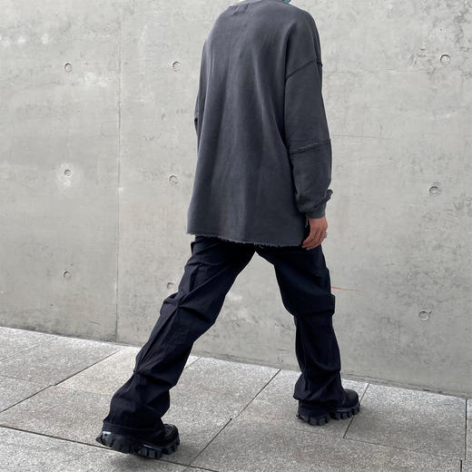 THE AIER 21AW 新品设计感褶皱秋冬长裤休闲嘻哈街头宽松工装裤 商品图2