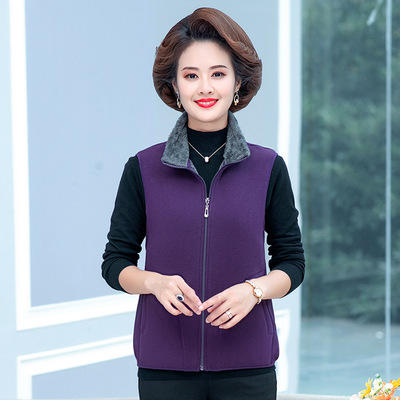 NP-656722078395 2021年新款加绒加厚马甲妈妈装摇粒绒洋气保暖坎肩外套 商品图1