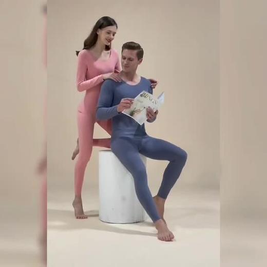 【37度恒温锁热】缎彩德绒系列 AB面磨毛 保暖内衣 5秒速热 排湿透气 高弹又保暖 无痕修身 不臃肿！ 商品图4