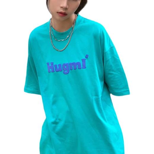 Hugmi Brand夏季冰淇淋色短袖宽松百搭ins休闲LOGO印花新款T恤 商品图4