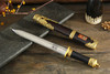 新月短剑 ▏《龙门飞甲》电影剑 百炼折叠锻造花纹钢刃 名贵黑檀木鞘 纯铜手雕剑装（未开刃） 商品缩略图1
