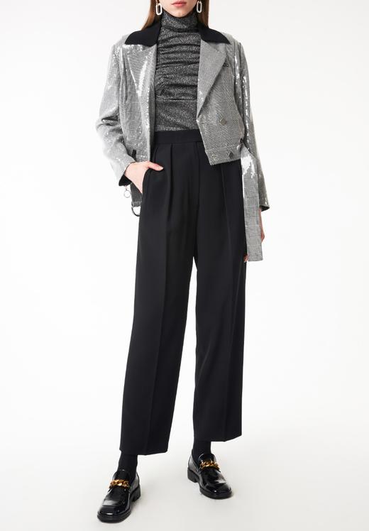 亮片千鸟格宽肩短夹克 商品图2