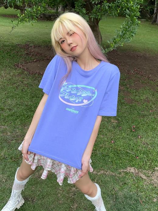 【孙一宁同款】MATEMATE原创日文logo甜酷夏日情侣纯欲短袖T恤 商品图3