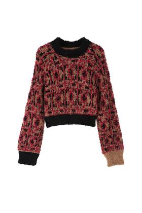 环保绿茸长毛套头毛衫