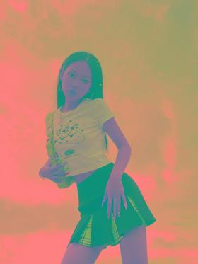 MATEMATE原创两色少女爱的丘比特logo显瘦百搭紧身纯欲甜酷短袖