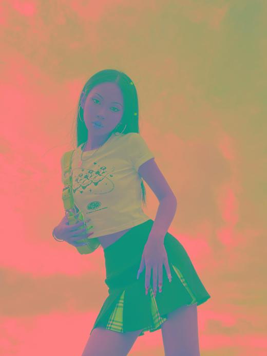 MATEMATE原创两色少女爱的丘比特logo显瘦百搭紧身纯欲甜酷短袖 商品图0