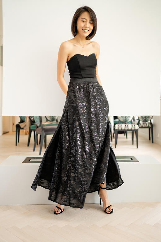 CG｜Light Sequin Slim Maxi Skirt [轻薄亮片半裙] 商品图1
