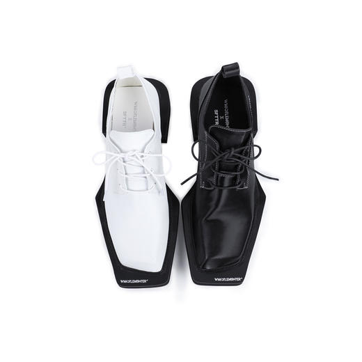 WHISTLEHUNTERxSFTTR 联名限定两色男女日常亮面增高方头休闲皮鞋 商品图4