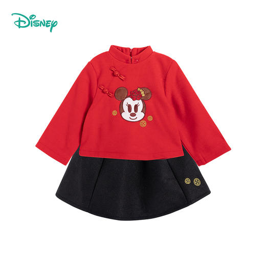 迪士尼童装女童保暖加绒恭贺新春米妮系列卫衣套装中国风冬新品214T1286
 商品图4