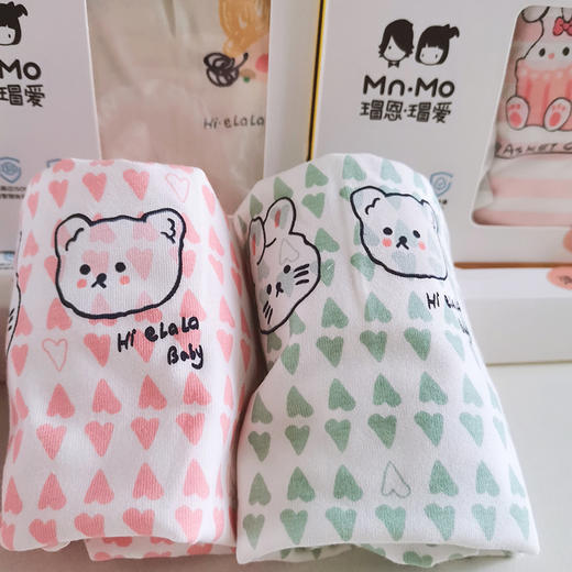 瑁恩瑁爱儿童弹力精棉内裤盒装女童四角裤平角短裤裤头莱卡棉2条 商品图1