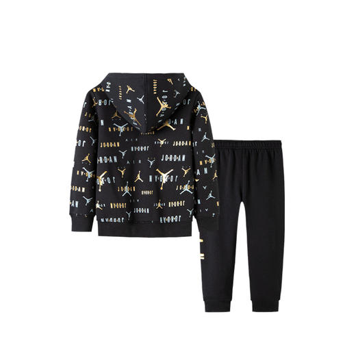 乔丹童衣童装冬季加绒保暖连帽卫衣长卫裤2件套装JD2142057 商品图1