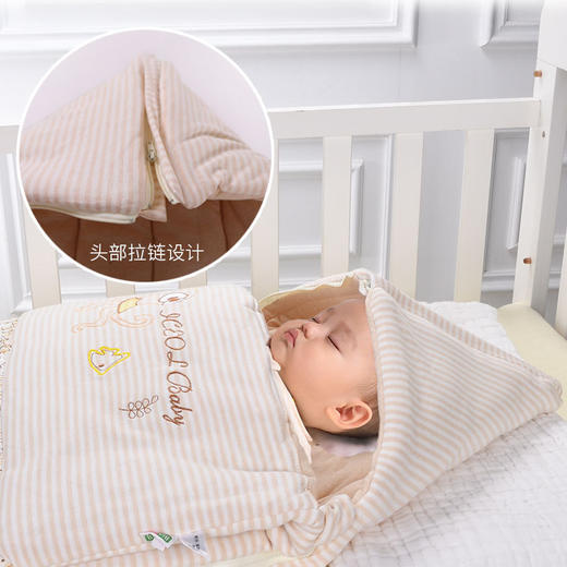 【针对换季气温变化设计】比多乐婴儿睡袋春秋防踢被神器宝宝信封式空调房秋冬季彩棉睡袋 商品图3