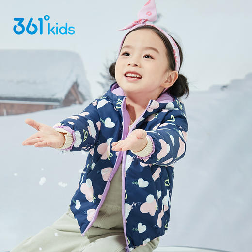 小361女童两面穿羽绒服小童加绒羽绒外套2021冬季新款k62144901 商品图1