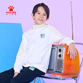 kelme卡尔美 正品男童加绒加厚外套秋冬新款童装儿童连帽上衣